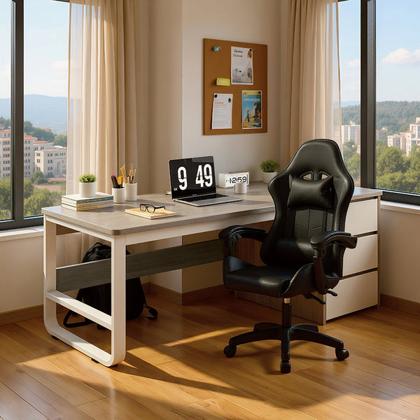 Set mobilier birou studențesc Frame, Lemn, Multicolor, 150x60x75 cm