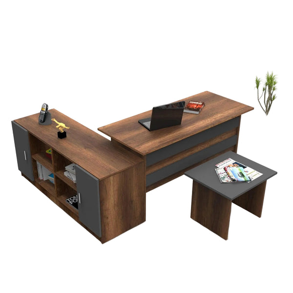 Set mobilier de birou Linta Max, 3 piese, Birou - Masuta - Consola, 140x60x74 cm
