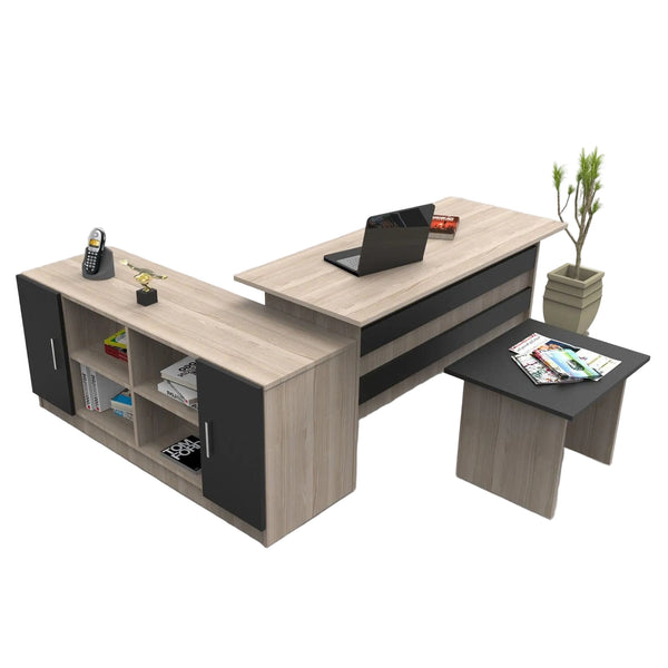 Set mobilier de birou Linta Max, 3 piese, Birou - Masuta - Consola, 140x60x74 cm
