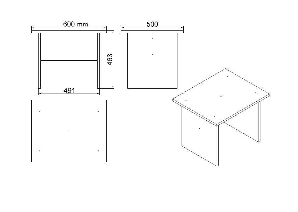 Set mobilier de birou Linta XL, 5 piese, Birou - Biblioteca - Consola - Masa - Rollbox, 140x60x74 cm - Bej