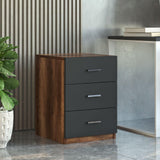 Set mobilier de birou Linta XL, 5 piese, Birou - Biblioteca - Consola - Masa - Rollbox, 140x60x74 cm - Maro
