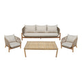 Set mobilier de exterior cu măsuță și canapele Verilan, lemn masiv de acacia și șnur, perne bej, variate