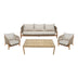 Set mobilier de exterior cu măsuță și canapele Verilan, lemn masiv de acacia și șnur, perne bej, variate