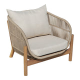 Set mobilier de exterior cu măsuță și canapele Verilan, lemn masiv de acacia și șnur, perne bej, variate, 214x77x70 cm