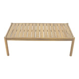 Set mobilier de exterior cu măsuță și canapele Verilan, lemn masiv de acacia și șnur, perne bej, variate, 214x77x70 cm