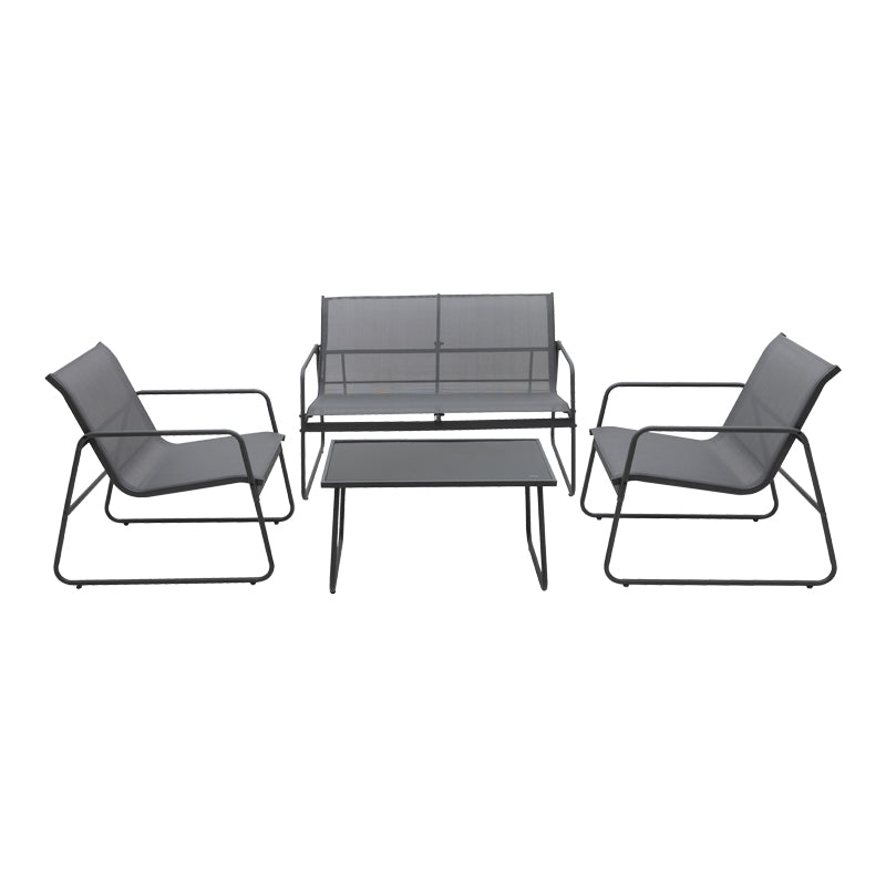 Set mobilier de grădină cu funcție outdoor Veranda, textilenă-metal, Antracit, 200x150x85 cm