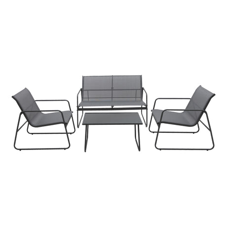 Set mobilier de grădină cu funcție outdoor Veranda, textilenă-metal, Antracit, 200x150x85 cm