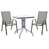 Set mobilier de grădină cu masă și scaune Watson-Calan, Metal/Textilene, gri antracit, 70x70x70 cm