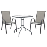 Set mobilier de grădină cu masă și scaune Watson-Calan, Metal/Textilene, 70x70x70 cm, gri antracit