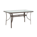 Set mobilier de sufragerie cu masă și scaune, Sussie-Ensure, Metal și sticlă, Maro, 120x70x70 cm, foto produs