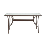 Set mobilier de sufragerie cu masă și scaune, Sussie-Ensure, Metal și sticlă, Maro, 120x70x70 cm