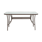 Set mobilier de sufragerie cu masă și scaune, Sussie-Ensure, Metal și sticlă, Maro, 120x70x70 cm, foto produs 6