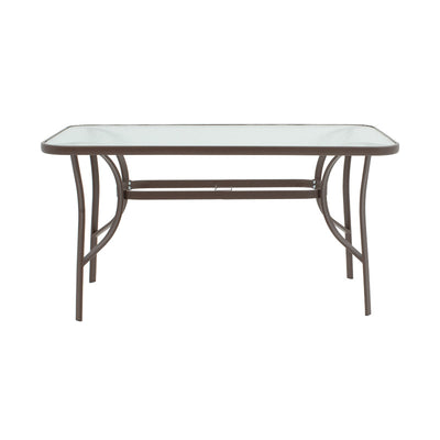 Set mobilier de sufragerie cu masă și scaune, Sussie-Ensure, Metal și sticlă, Maro, 120x70x70 cm, foto produs 6