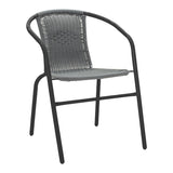 Set mobilier dining cu funcție extensibilă Valor-Obbi, Metal/Glas, Negru - Gri, 110x60x70 cm