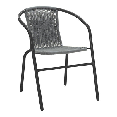 Set mobilier dining cu funcție extensibilă Valor-Obbi, Metal/Glas, Negru - Gri, 110x60x70 cm, imagine suplimentara