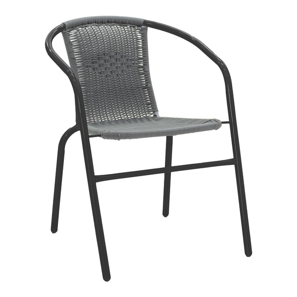 Set mobilier dining cu funcție extensibilă Valor-Obbi, Metal/Glas, Negru - Gri, 110x60x70 cm