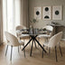 Masa Cu Scaune Set Mobilier Dining cu Scaune albe Masebo și Masă neagră Orbital, Metal/Plastic, 120x76 cm, 5 piese