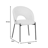 Set Mobilier Dining cu Scaune albe Masebo și Masă neagră Orbital, Metal/Plastic, 120x76 cm