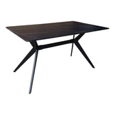Set Mobilier Dining Renish cu Scaune Albe și Masă Ezali Neagră, Lemn/Metal, 140x80x75 cm, imagine suplimentara