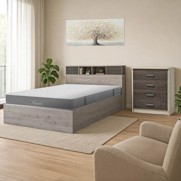 Set mobilier dormitor pentru student - pachet Snap de 3 piese, 168x221x95 cm
