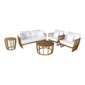 Set mobilier exterior cu funcție Eron II, lemn de acacia, cu detalii din frânghie, generoase, include perne bej