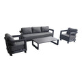 Set mobilier exterior cu funcție lounge Jenora, aluminiu, țesătură antracit, personalizabile