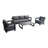 Set mobilier exterior cu funcție lounge Jenora, aluminiu, țesătură antracit, personalizabile
