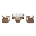 Set mobilier grădină cu funcție lounge Tropicana, ratan, maro/bej, compacte
