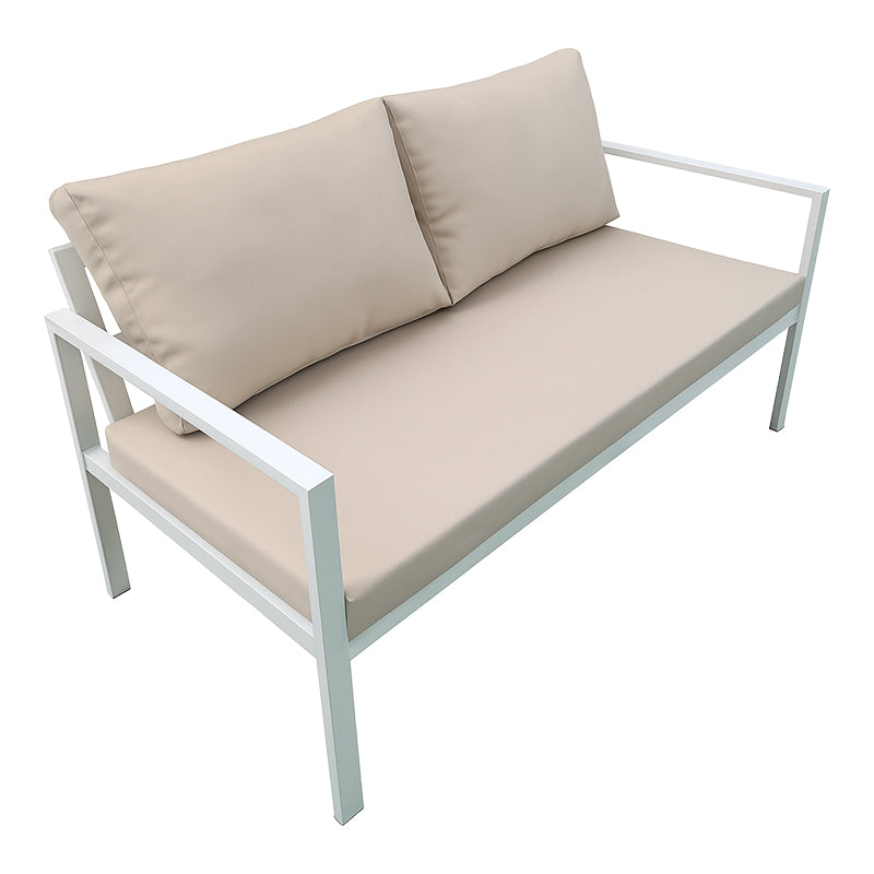 Set Mobilier Grădină cu Perne, Gardenly, Lounge, Aluminium & Bej, Set 4 Piese, 141x69x72 cm