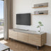 comoda TV Set mobilier living cu finisaj marmura bej Kasia, Lemn, 180x35x48 cm