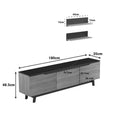 Set mobilier living cu finisaj marmura bej Kasia, Lemn, 180x35x48 cm, foto produs 7