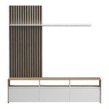 Set de mobilier living cu rafturi Delfina și metal, Sonoma - Negru, 190x40x199 cm - Alb