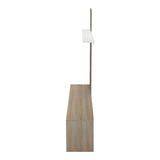 Set de mobilier living cu rafturi Delfina și metal, Sonoma - Negru, 190x40x199 cm - Alb
