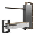 Set mobilier living cu functie de depozitare Ferefia, Alb, 240x45x189 cm, imagine suplimentara