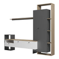 Set mobilier living cu functie de depozitare Ferefia, Alb, 240x45x189 cm, perspectiva suplimentara