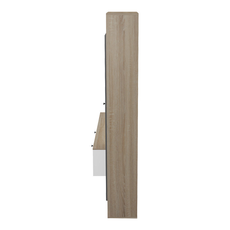 Set mobilier living cu functie de depozitare Ferefia, Alb, 240x45x189 cm