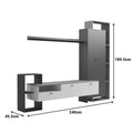 Set mobilier living cu functie de depozitare Ferefia, Alb, 240x45x189 cm, foto produs 7