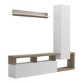 Set mobilier living cu rafturi Leganto, Pal, Alb, 220x35x197 cm, imagine suplimentara