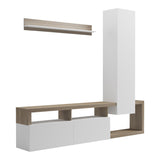 Set mobilier living cu rafturi Leganto, Pal, Alb, 220x35x197 cm