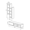 Set mobilier living cu rafturi Sarona, Lemn, stejar, 150x35x160 cm, detaliu produs