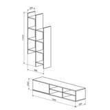 Set mobilier living cu rafturi Sarona, Lemn, stejar, 150x35x160 cm