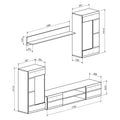 Set mobilier living modern Saleto, lemn, Alb, 230x39x202 cm, imagine suplimentara