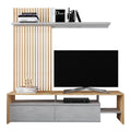 Set mobilier living Neo, functional, Stejar-Gri, 190x40x200 cm, imagine suplimentara