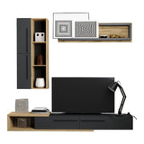 Set mobilier pentru living Calvados, Lemn și metal, Stejar, 200x300 cm