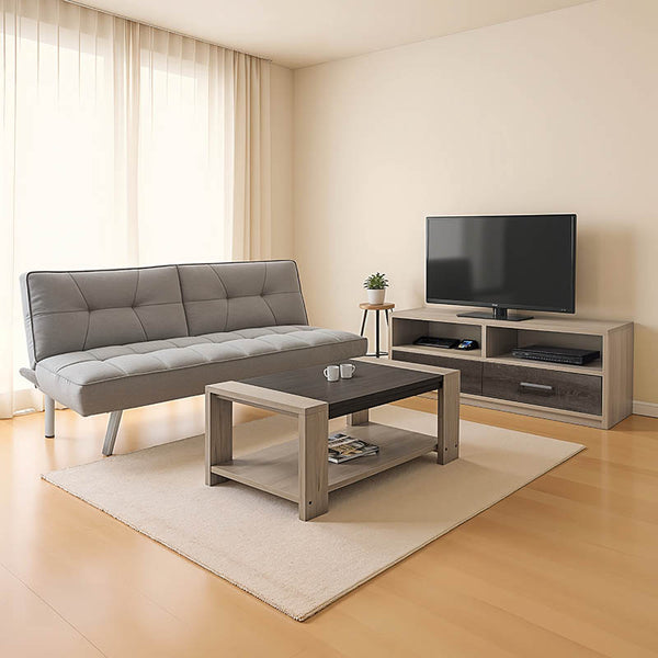 Set mobilier salon pentru studenți Chill, Lemn/Metal, compacte, 175x83x74 cm