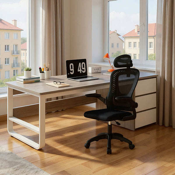 Set mobilier studențesc pentru birou Think, Lemn, Birou, + Scaun ergonomic, 120x60 cm