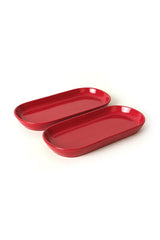 Set Platou (2 Pieces), Roșu, 10x3x26 cm