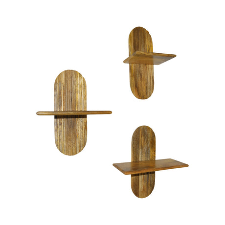 Set rafturi de perete Arcadia, lemn masiv de mango, 30x20x40 cm