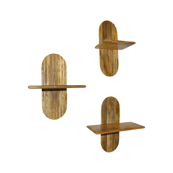 Set rafturi de perete Arcadia, lemn masiv de mango, 30x20x40 cm
