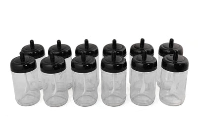 Set recipiente pentru condimente Kosova, Sticla, 300 ml, 12 bucati, Lingura, Transparent